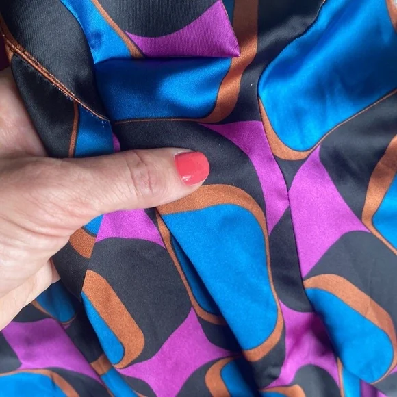 Zara Blue and Purple Geometric Maxi Dress - Picture 10 of 16